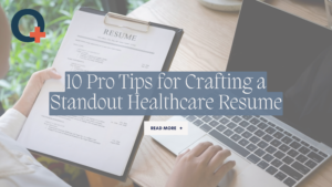 Graphic featuring 10 pro tips for crafting a standout healthcare resume